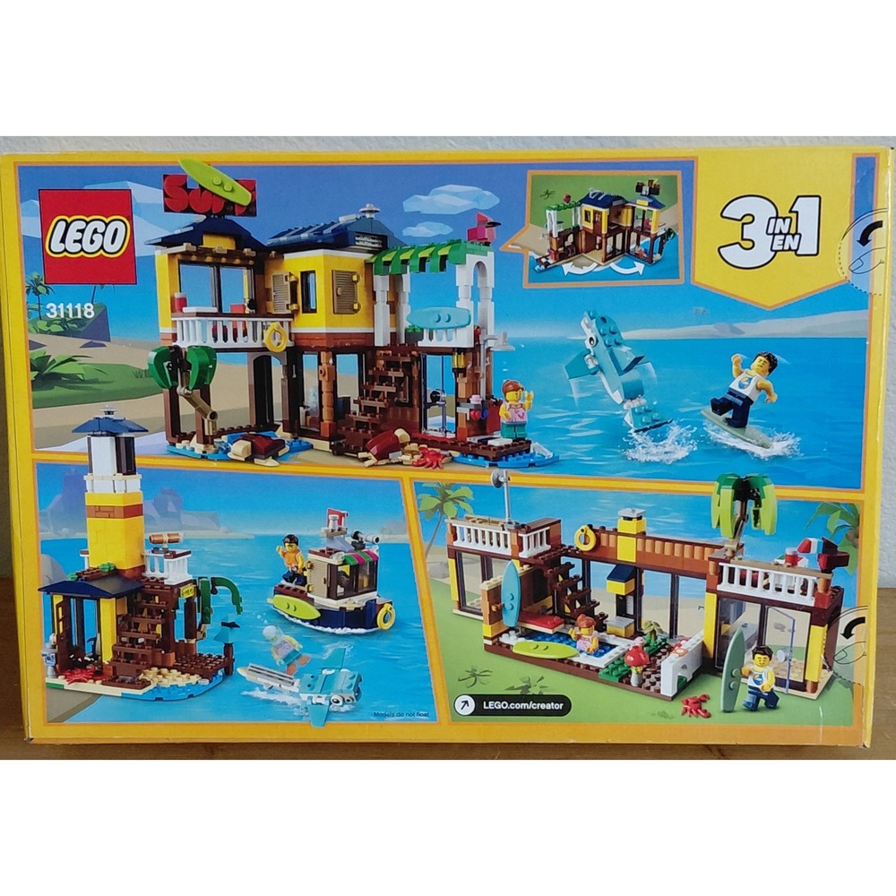 LEGO Creator 3-in-1 31118 Surfer Beach House 564 Pieces Retired Set - Picture 1 of 8
